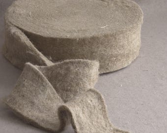 Natural Flax Fiber Insulation Roll, Eco-Friendly Linen Filling for Crafts, Log Cabin Sealing Tape, Upholstery Stuffing, 10cm x 7m