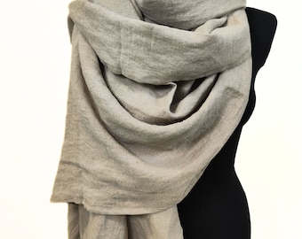 Extra large Linen Scarf: large linen wrap