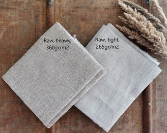 Raw Linen Fabric SET: Natural Fiber, DIY Craft Material
