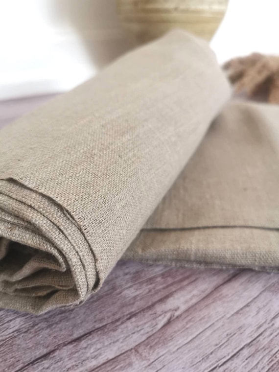 100% Raw Linen Canvas for Painting, Natural Unprimed Linen Fabric by the Meter, Heavyweight Flax Canvas for Artists, Eco-Friendly Fabric