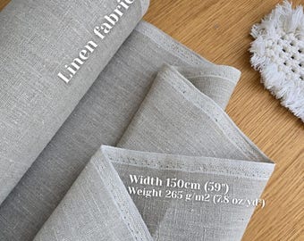 Linen Canvas for Painting, 100% Raw Linen Fabric by the Meter, Heavyweight Flax Cloth for Art & Decor, 150cm Wide (59"), Unbleached