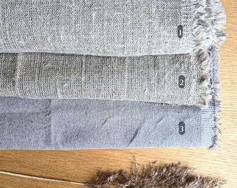 Raw linen fabric
