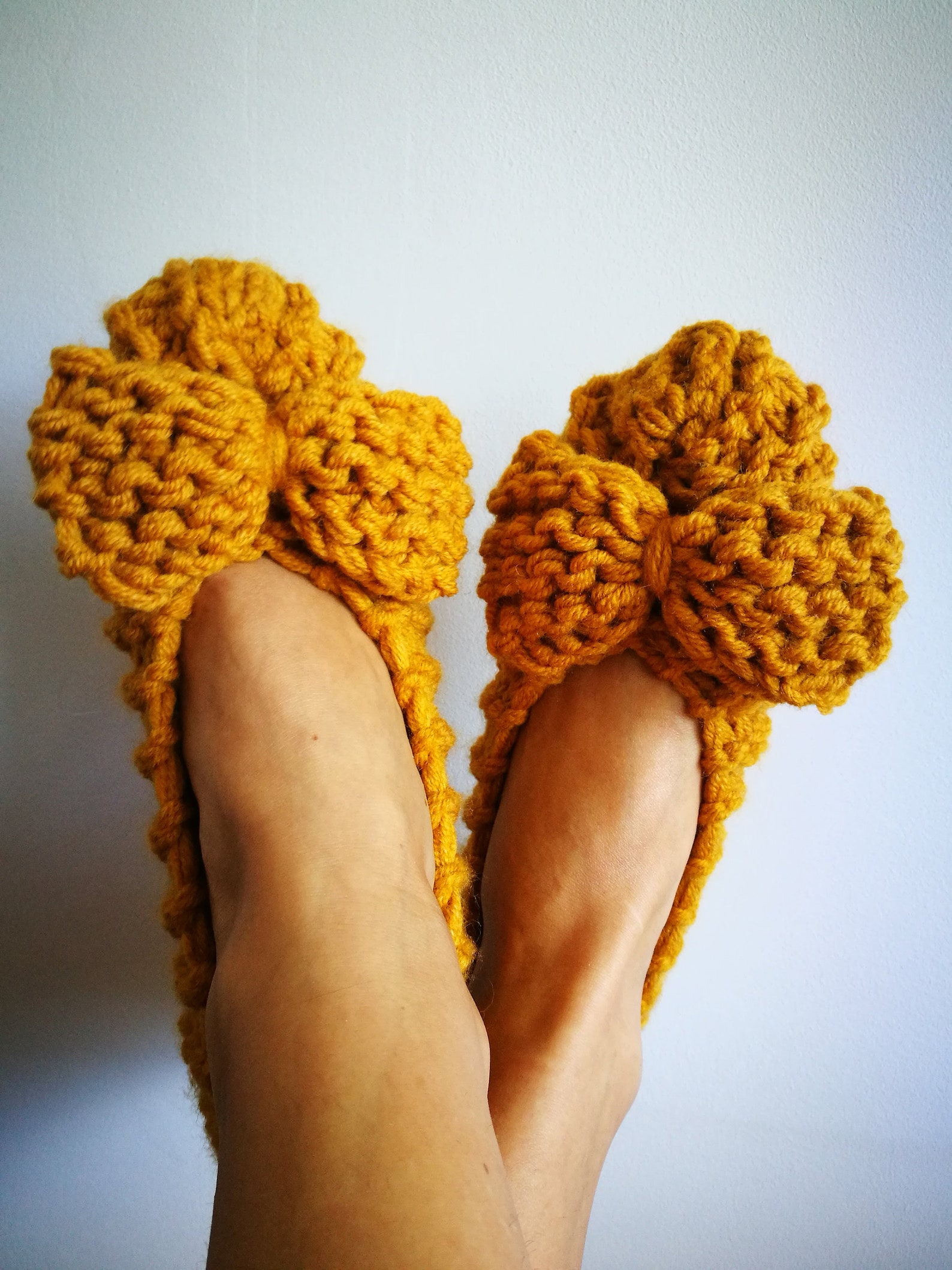 knitted women slippers guest slippers womens slippers extra chunky wool slippers ballet flats home shoes bow slippers christmas