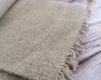 Rough Linen Fabric By The Meter: Heavyweight Natural Flax, DIY Material, LIN22