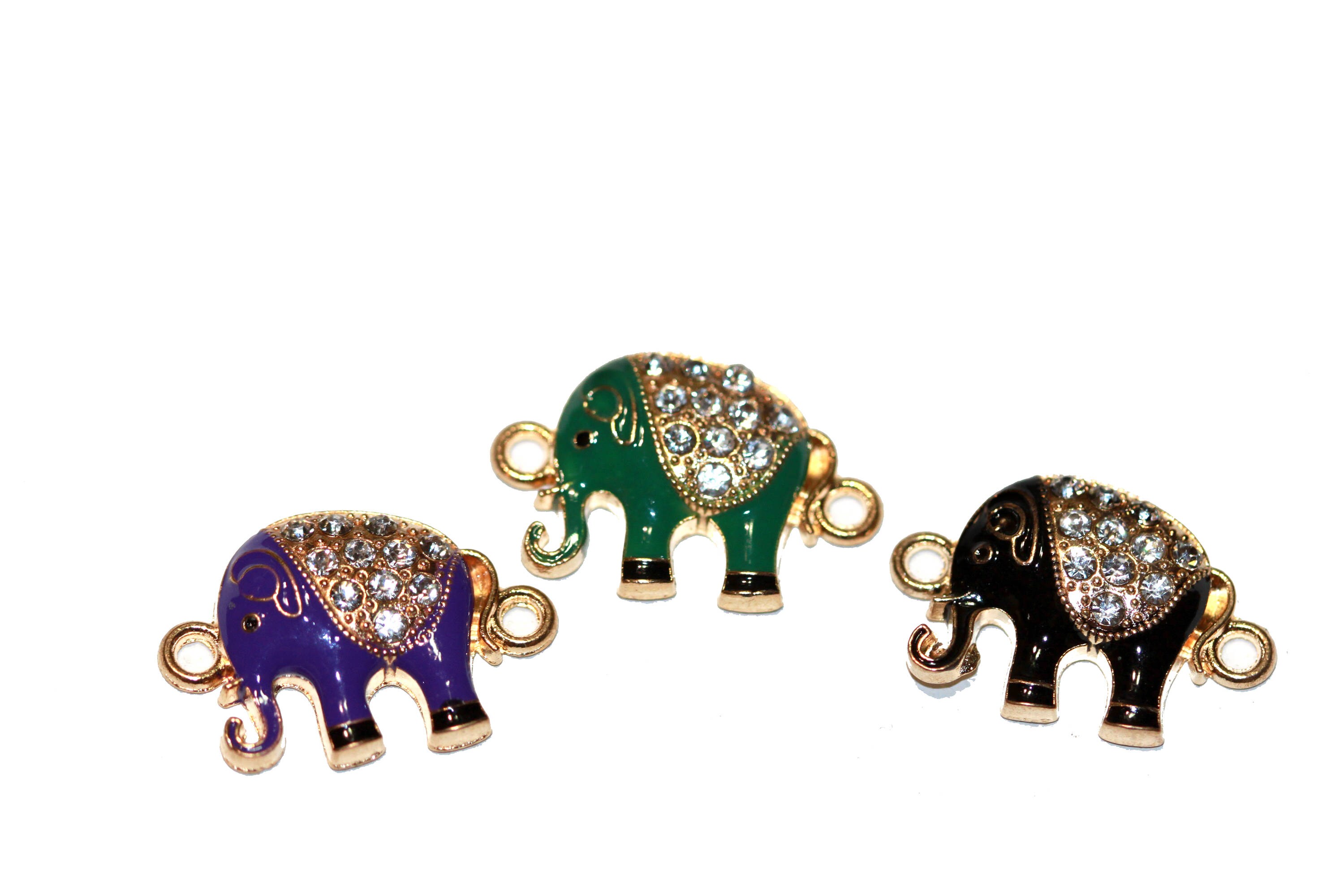 Connectors Elephant Charms Good Luck Enamel Elephant Etsy