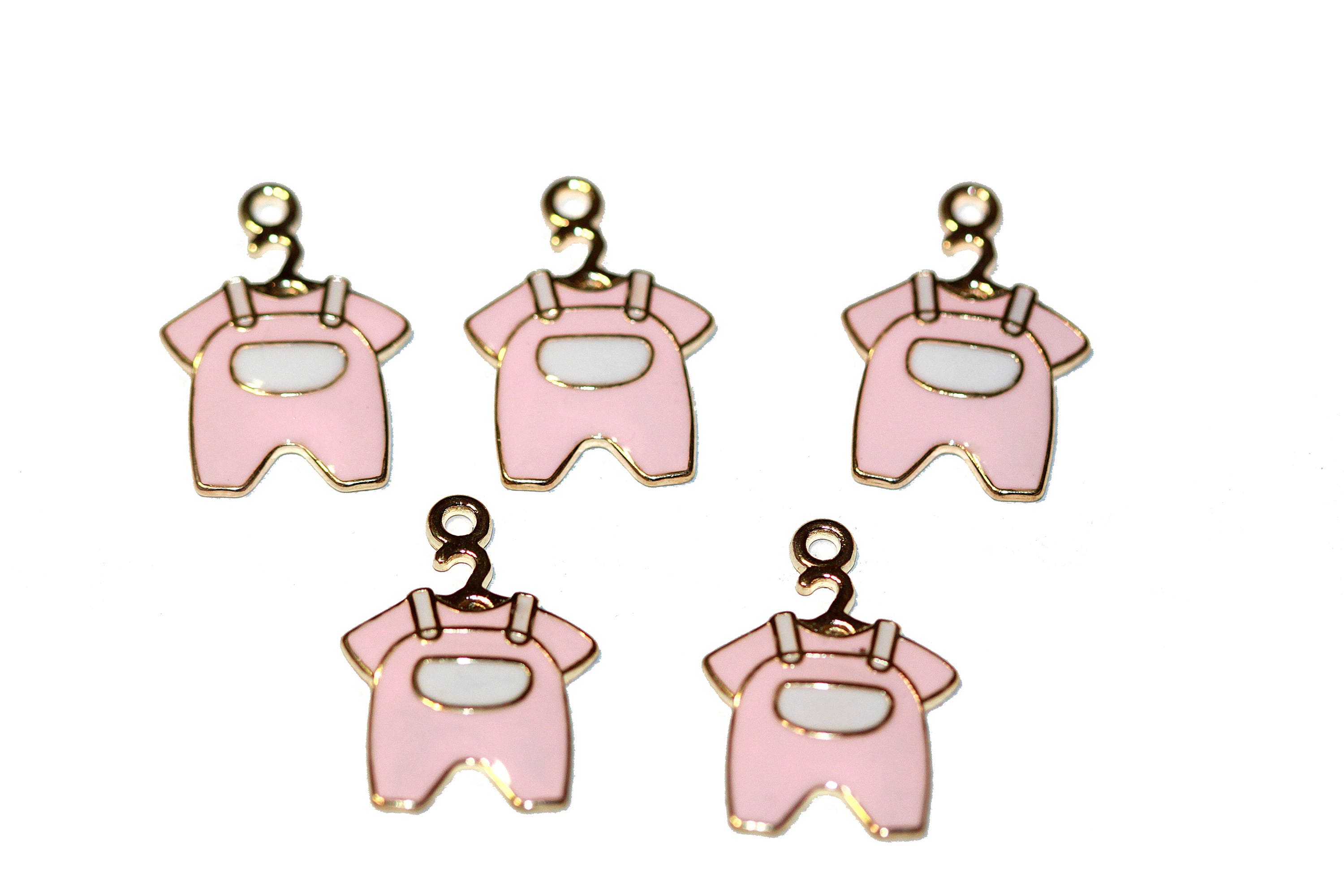 Baby Girl Charm Pink Baby Charms Pink Enamel Baby Outfit On Etsy