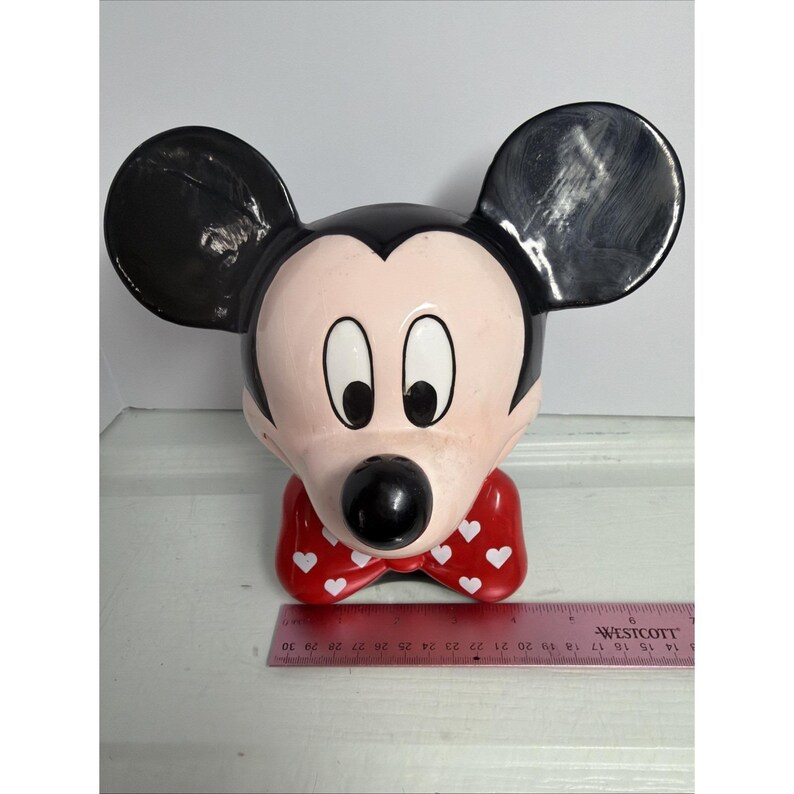 Disney Tête de Mickey Mouse, vase de fleurs, jardinière, coeurs, figurine noeud papillon Teleflora image 8