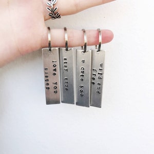 Personalized Rectangle Keytag // Handmade Keychain //Custom Metal Keychain // Personalized Gift