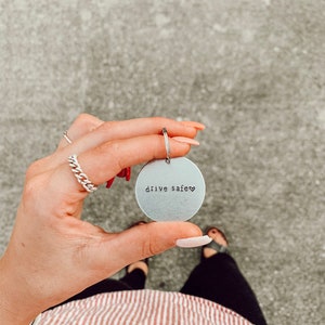 Drive Safe Hand Stamped Keytag