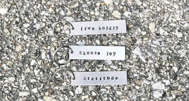 Personalized Rectangle Keytag // Handmade Keychain //Custom Metal Keychain // Personalized Gift image 7