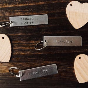 Personalized Rectangle Keytag // Handmade Keychain //Custom Metal Keychain // Personalized Gift image 3