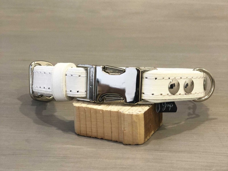 Padded Red Leather Quick Release Dog Collar with Silver Etsy