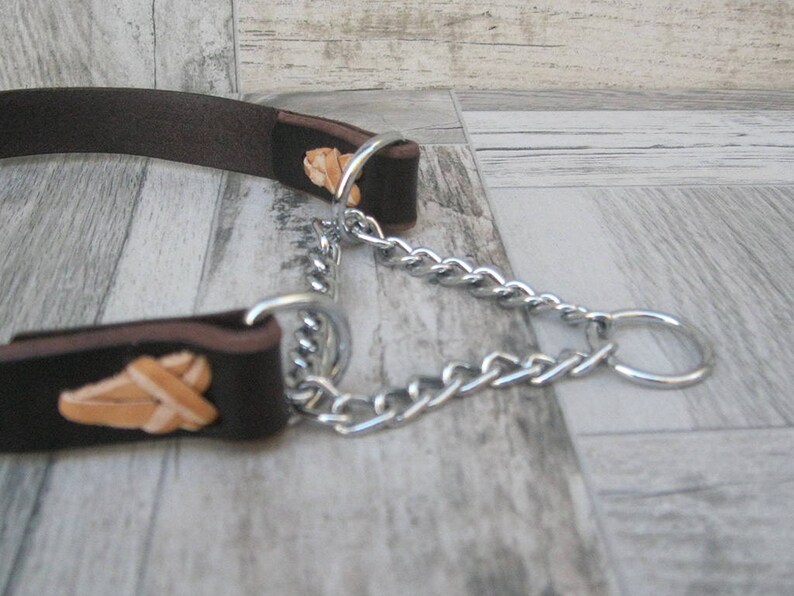 Martingale Dog Collar Brown No Pull Dog Collar Leather Dog Etsy