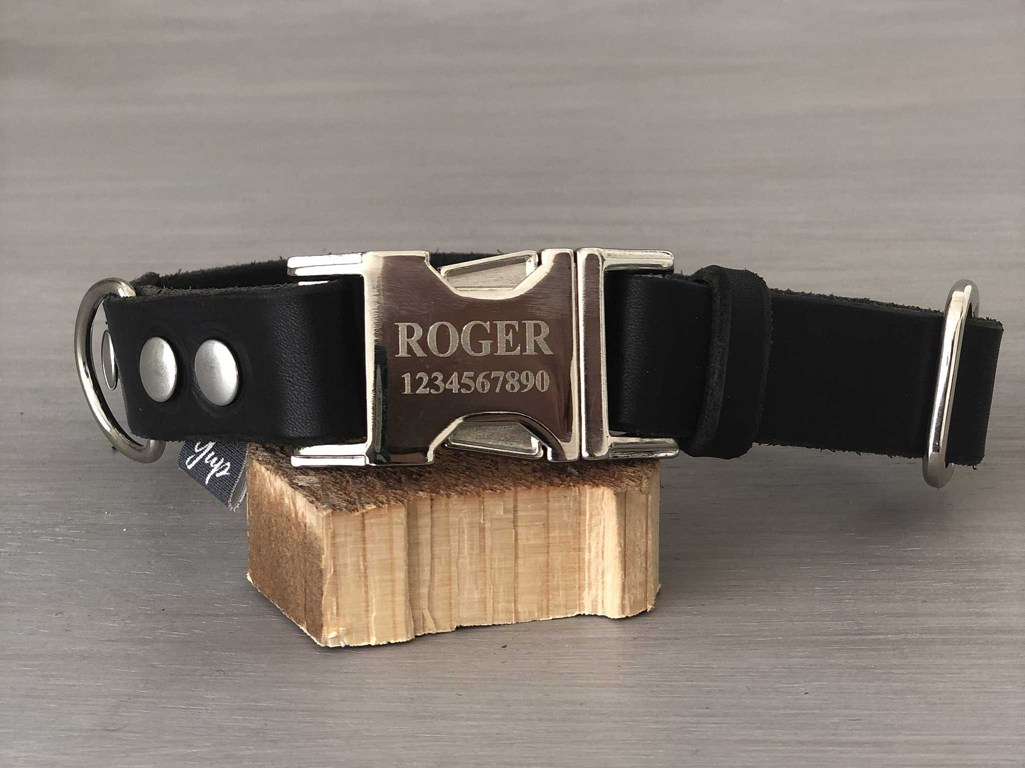 Engraved Buckle Leather Dog Collar 5 Leather Colors Quick Etsy