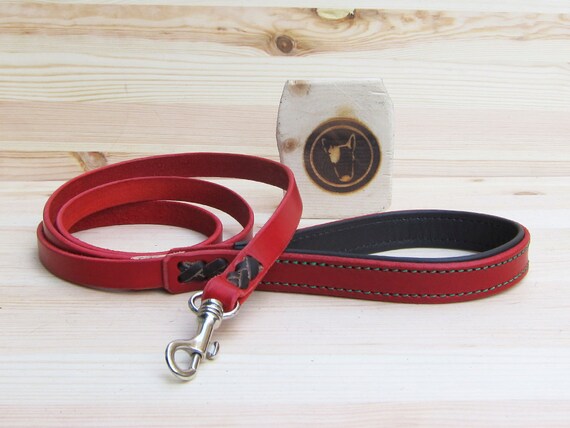 Red Dog Leash, Leather Dog Leash, Simple Dog Leash, Custom Lenght and Width, Colorful Dog Leash, Walking Dog Leash, Durable Dog Leads
