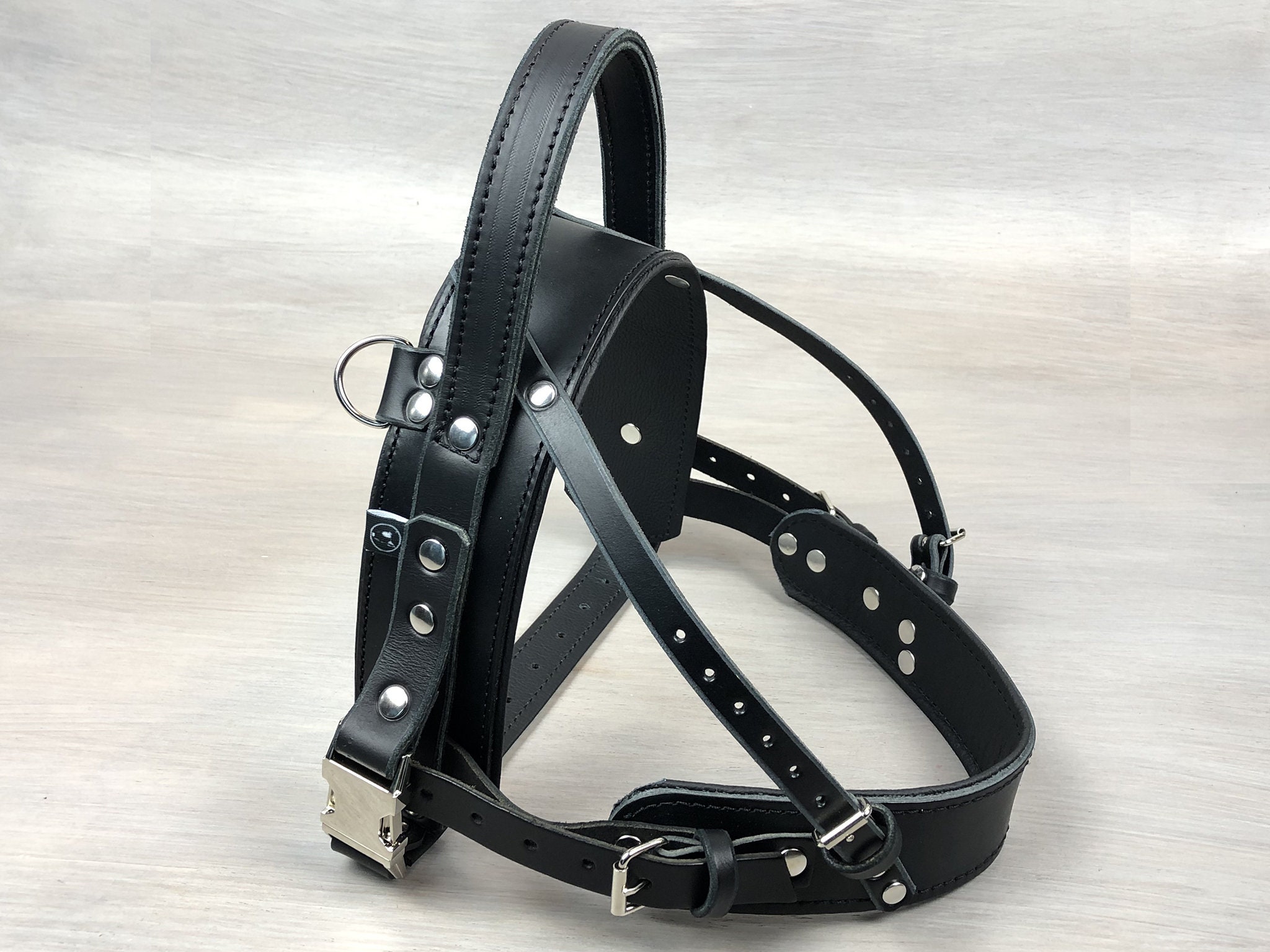 Service Dog Harness Black Leather Service Harness Full Etsy