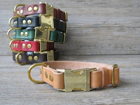 Leather Dog Collar, Quick Release Dog Collar, Free ID Tag, Breakaway Dog Collar, Handmade Dog collar, Personalized Dog Collar