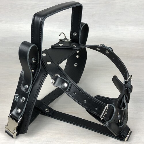 Fully Custom Leather Dog Harness Y Front Harness Fixed Rigid Etsy