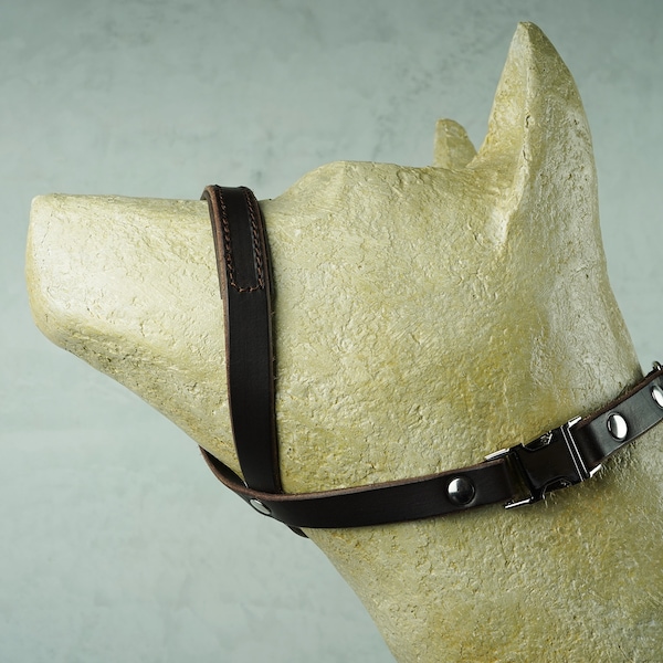 Leather Dog Gentle Leader Etsy