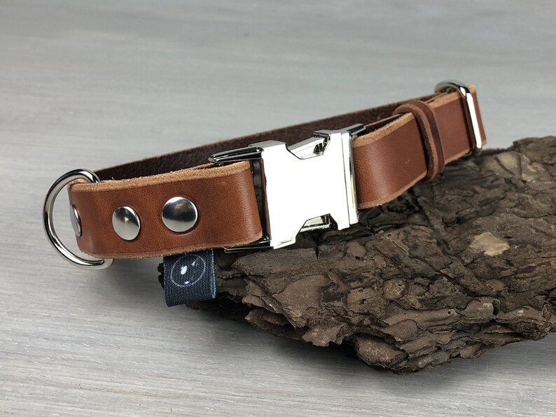 Leather Dog Collar Papaya Brown Collar Optional Free ID Tag Etsy