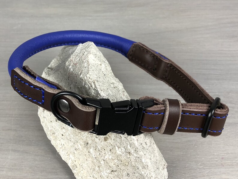 gray leather dog collar