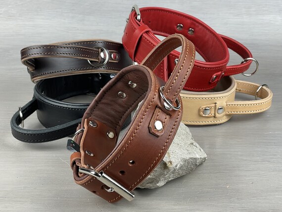 Handmade in Britain padded leather dog lead