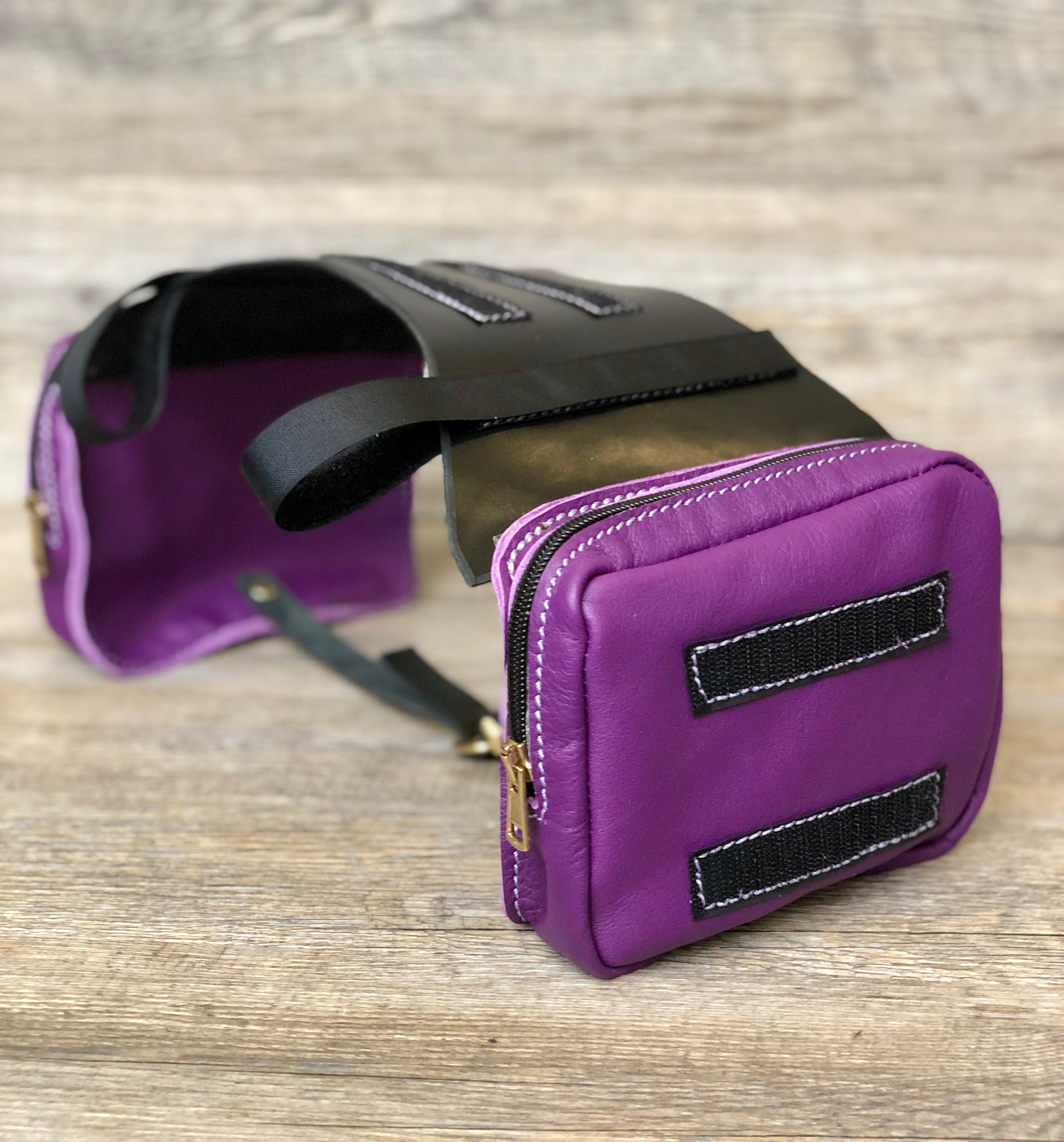 Service Dog Cape with Purple Saddlebags, Dog Backpacks for Mobility