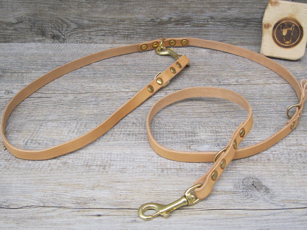 Leather Dog Leash, Handsfree Dog Leash, Custom Lenght and Width