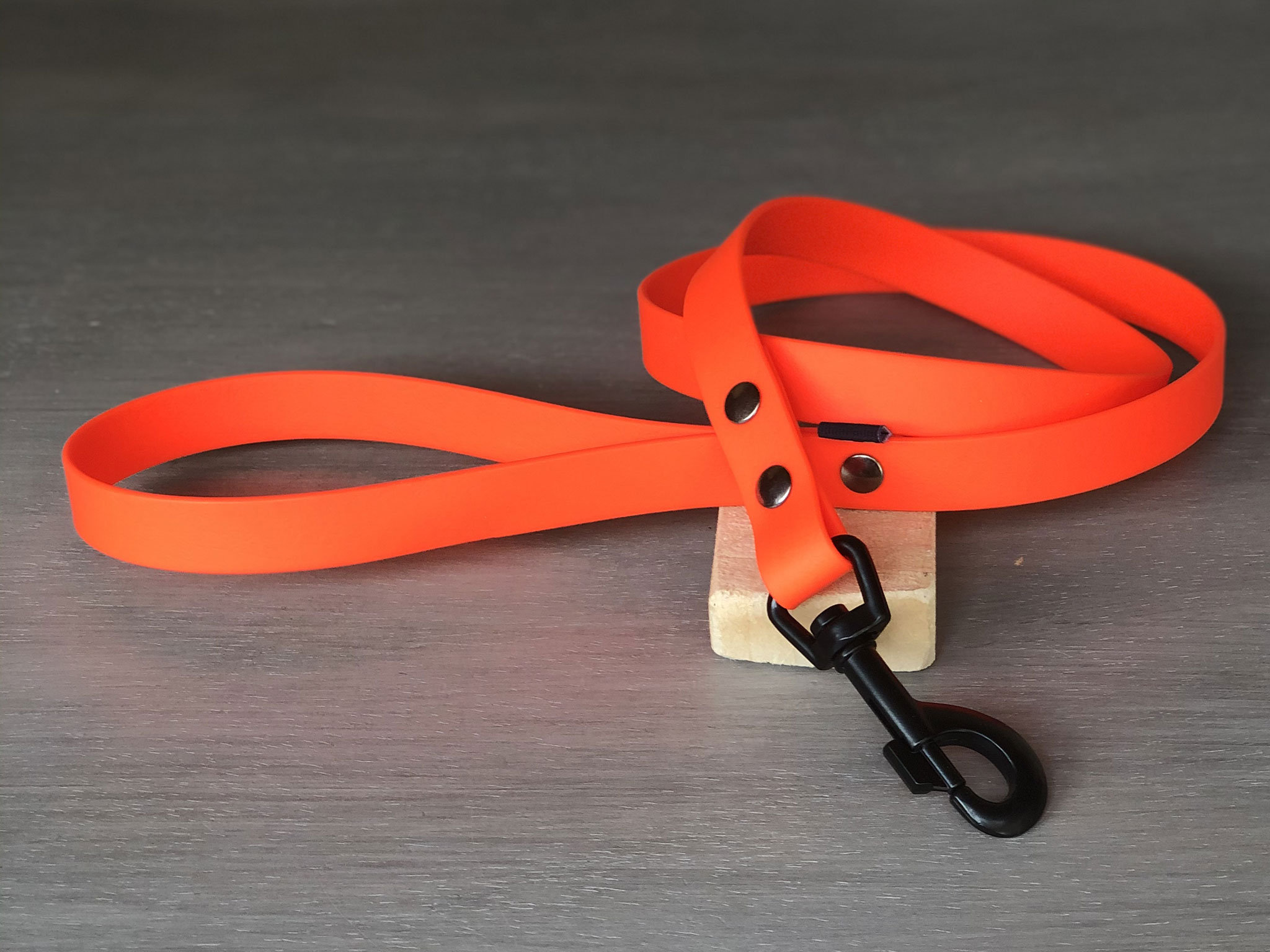Orange Dog Leash in Waterproof bing Coated in PVC, Custom Length and