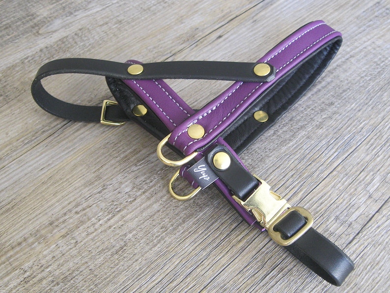 Purple Dog Harness Ultra Soft Leather Adjustable Harness for Etsy