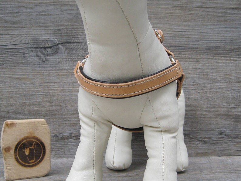 Step in Dog Harness in Tan Leather Soft Padded Dog Harness Etsy