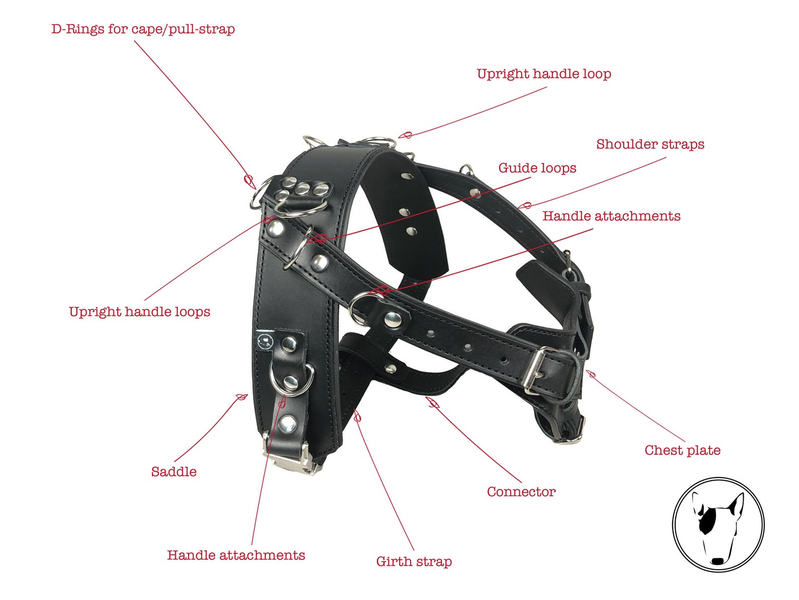 Fully Custom Leather Dog Harness With Y Front Full Adjustable Etsy UK