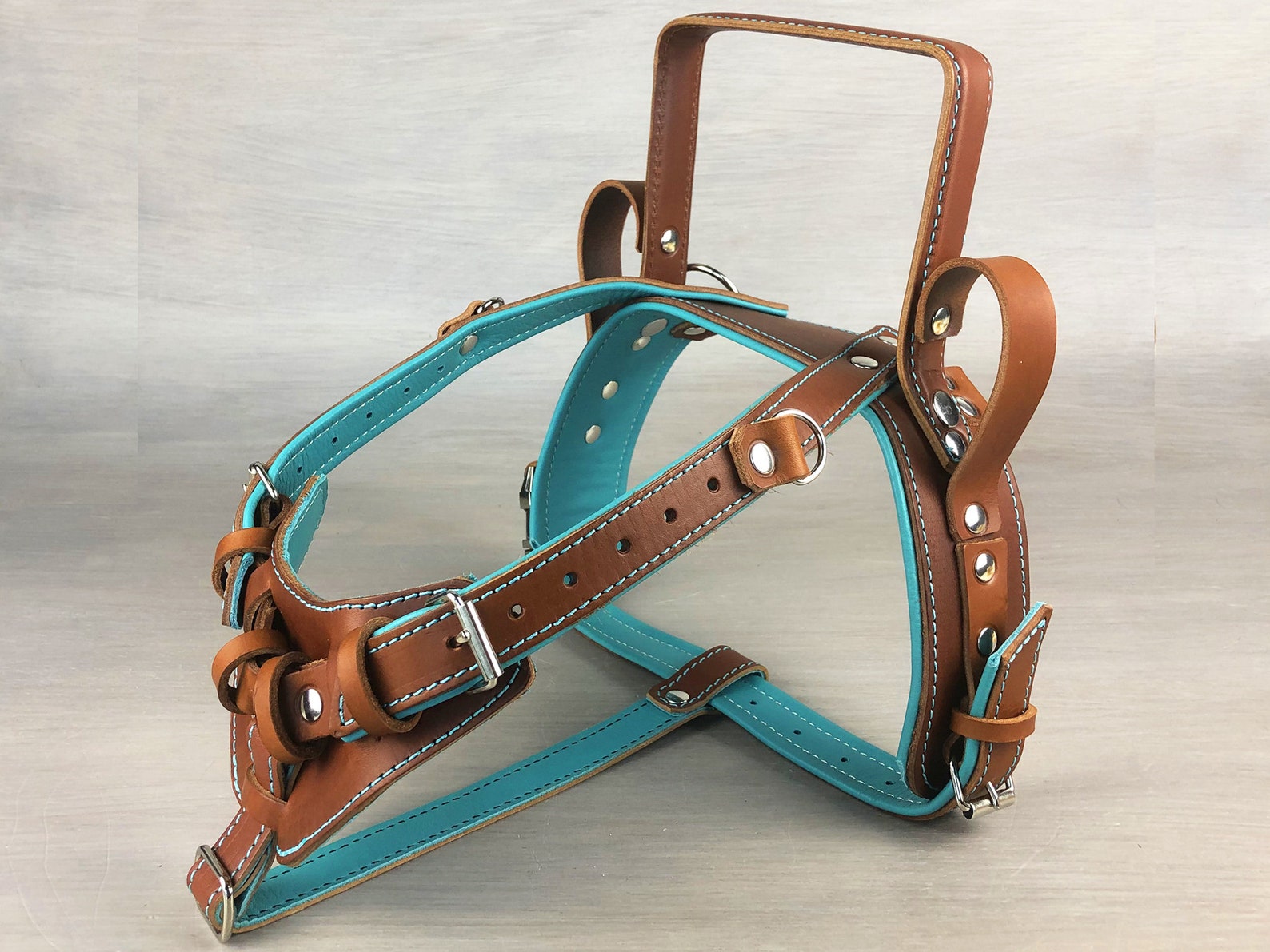 Beige Harness - Leather harness for your dog