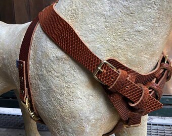 Dog Harness in Brown Leather Soft and Adjustable Customizable - Etsy