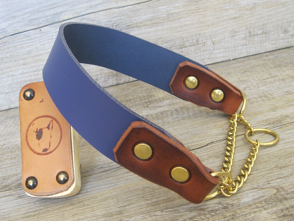 Slip-On Collar Martingale Dog Collar in Prime Blue Leather and Solid Brass Hardware YupCollars Made in Italy Half-Choke Dog Collar Slip-On Collar Martingale Dog Collar in Prime Blue Leather and Solid Brass Hardware YupCollars Made in Italy Half-Choke Dog Collar