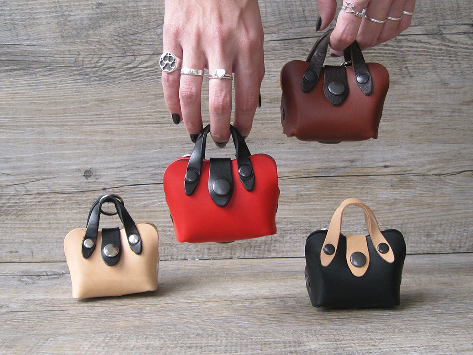 Mini Handbag Dog Poop Bag Holder in Colorful Leather Dog Etsy