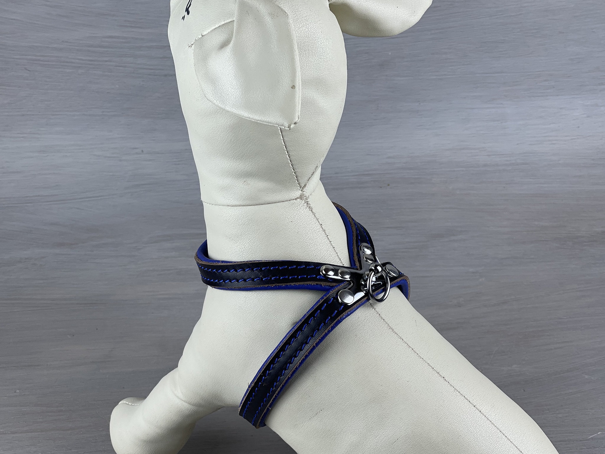 Small Dog Harness in Brown and Blue Leather Soft Padded Dog Harness Adjustable Harness for Small and Toy Dogs Puppies Harness Etsy Canada