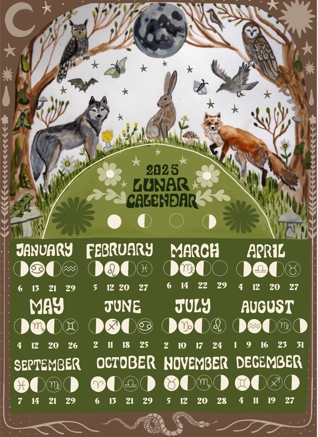 2025 Lunar Calendar, Moon Magic, Witchy Art, Things, Moon Calendar, Moon Planner, Astrology, Astrological, Witch, Pagan, Spiritual, Hippy - Etsy 2025-lunar-calendar-moon-magic-witchy-art-things-moon-calendar-moon-planner-astrology-astrological-witch-pagan-spiritual-hippy-etsy