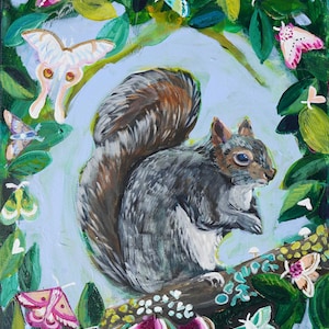 Squirrel Butterfly Tree Print,