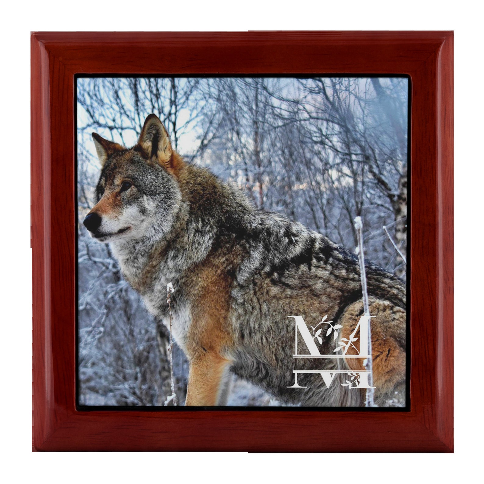 Personalize 5.5 Wolf Jewelry Box with Printed Ceramic Etsy
