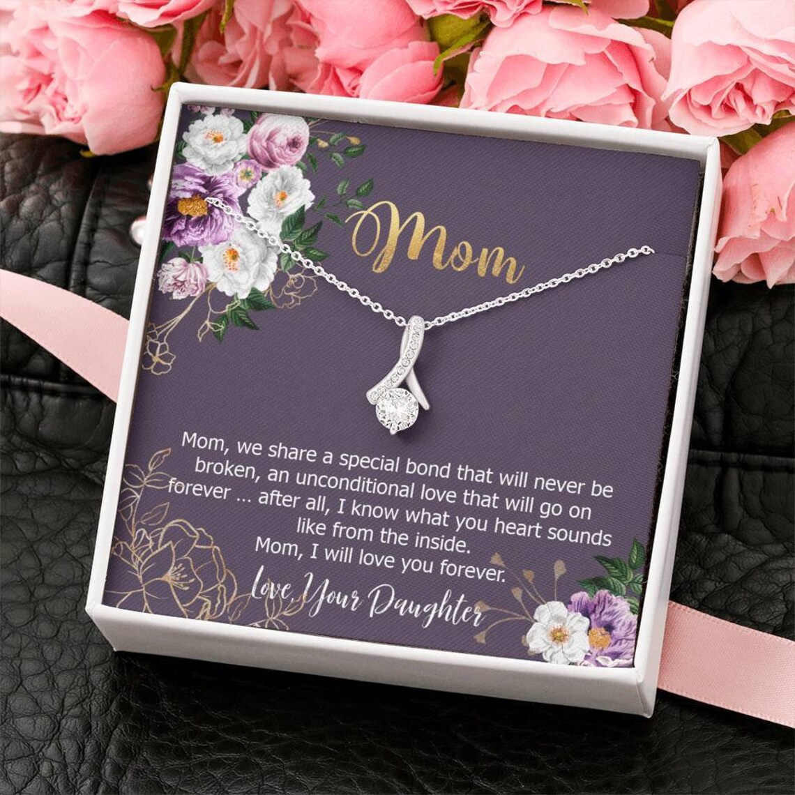Mother's Day Pendant Necklace message card gift idea from Etsy