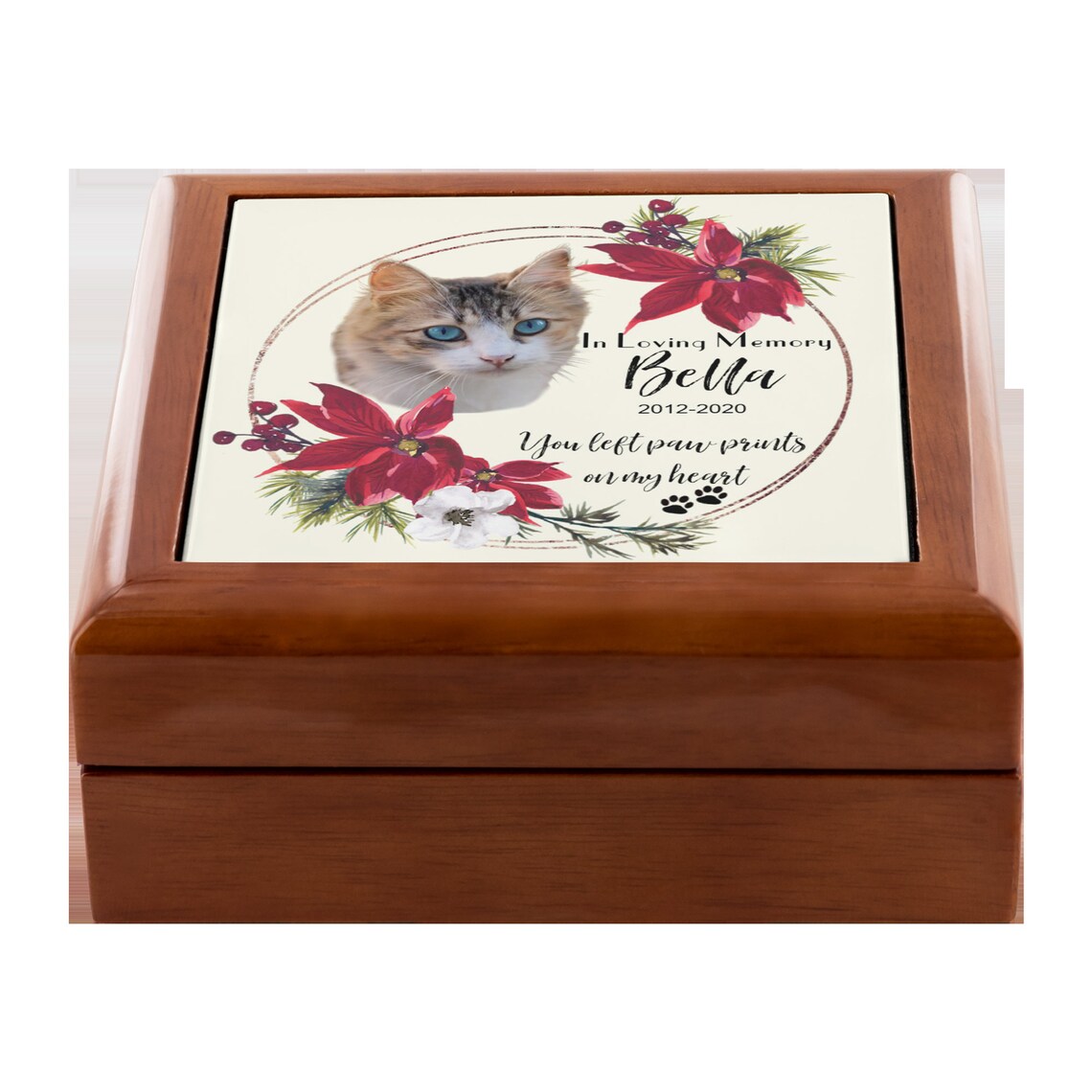 Cat Memorial Box Personalized 5.5 Printed Ceramic Etsy