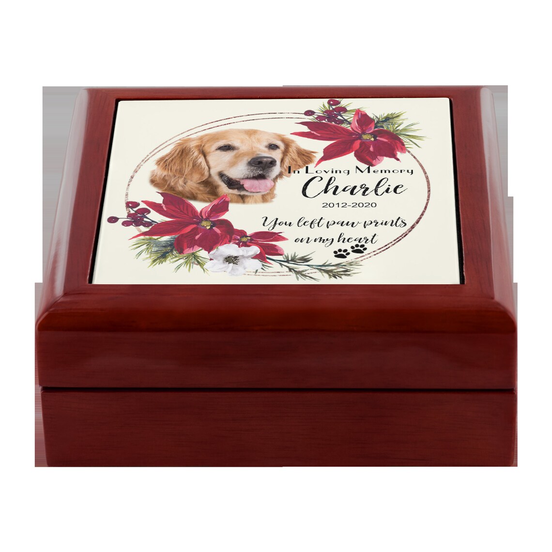 Dog Memorial Box Personalized 5.5 Printed Ceramic Etsy