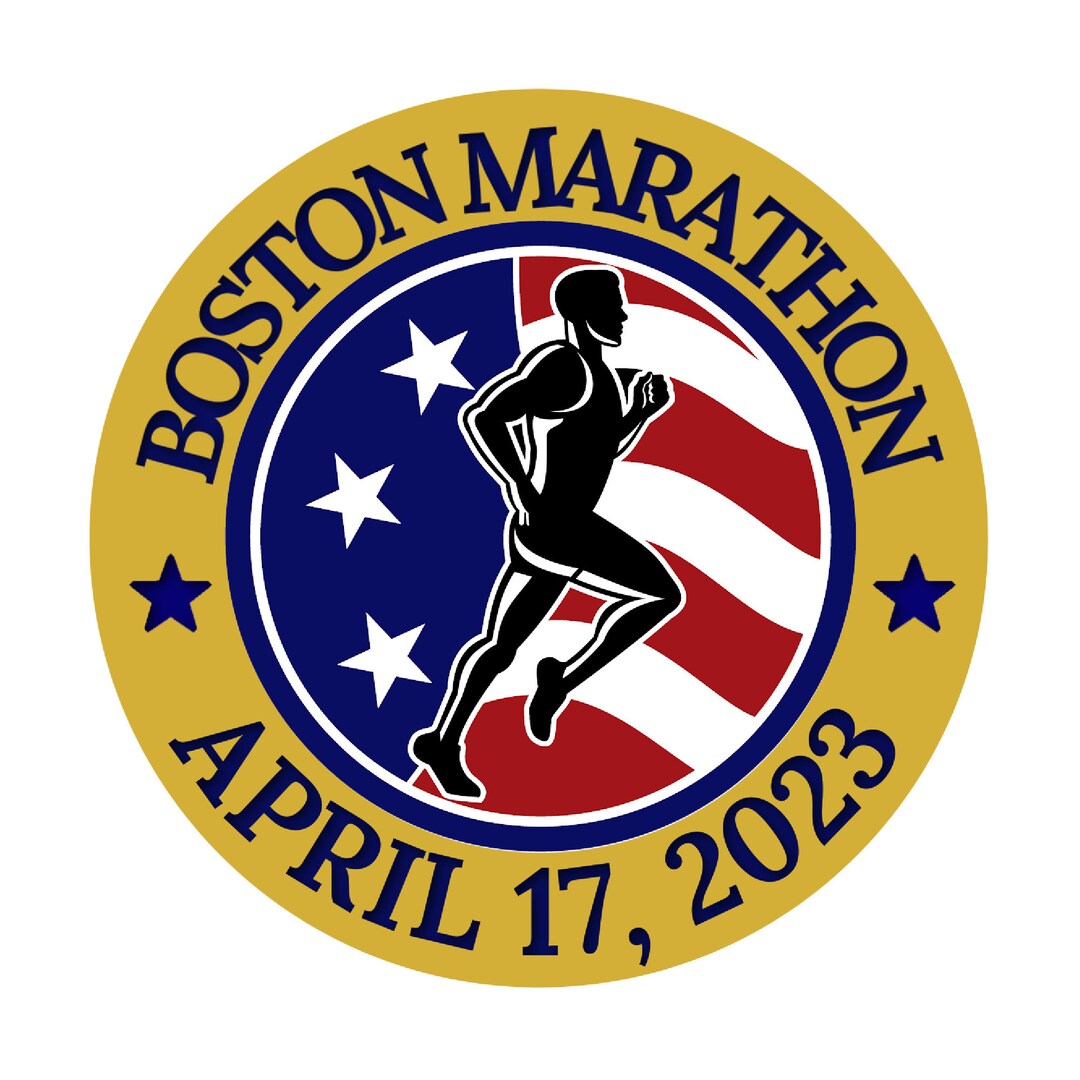 Boston Marathon April 17 2023 SVG Design File Man Running Etsy