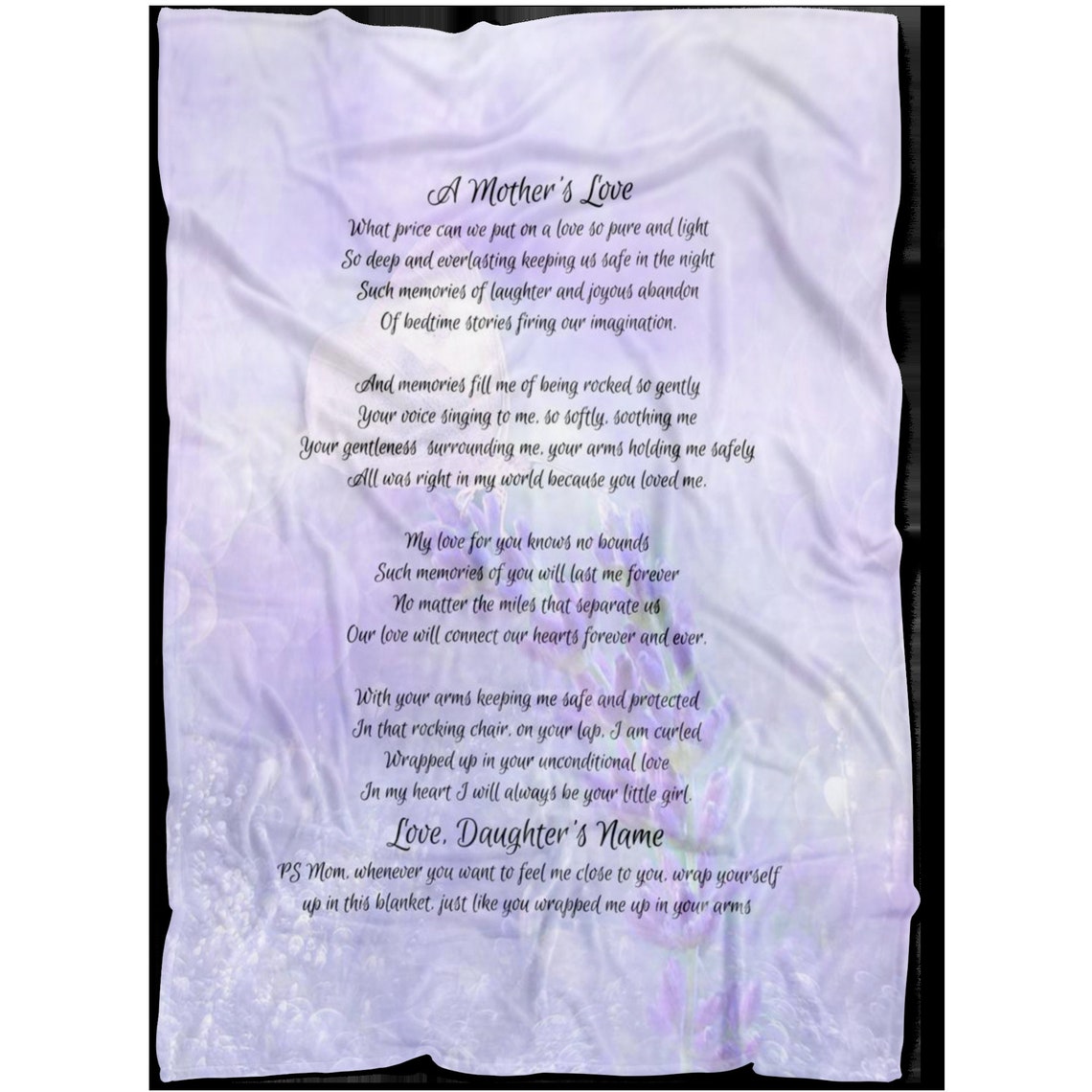 Personalized Mom Poem Blanket Fleece Polyester Silky Soft Etsy