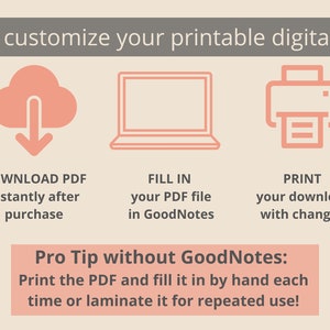 Daily Weekly Monthly Productivity Planner Printable Bundle | Fillable ...