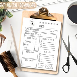 Lista de tarefas diárias do salão para impressão | para cabeleireiros ocupados / técnicos de unhas