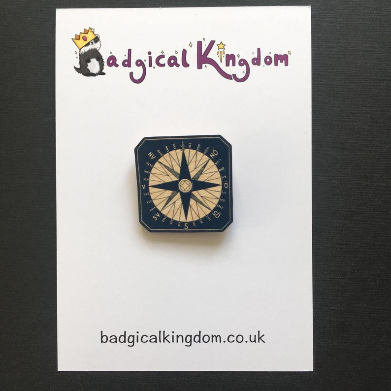 Compass Brooch With Matching Presentation Card - From a 1889 Swedish ...