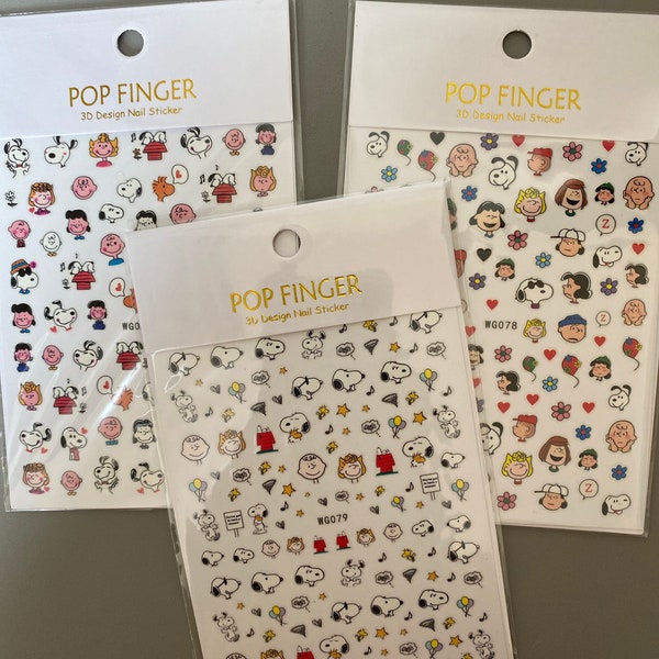 3D Design Nail Sticker Peanuts Snoopy 1 piece only