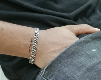 Boyfriend Gift, Mens Bracelet, Bracelet Homme, Vegan, Gift, Friendship Bracelet, Gift For Him, Men Bracelet, For Him, Silver Bracelet